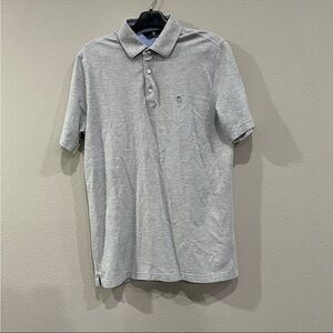 HART SCHAFFNER MARX  Short Sleeve Polo Shirt  Grey With Embroidered Logo sz M